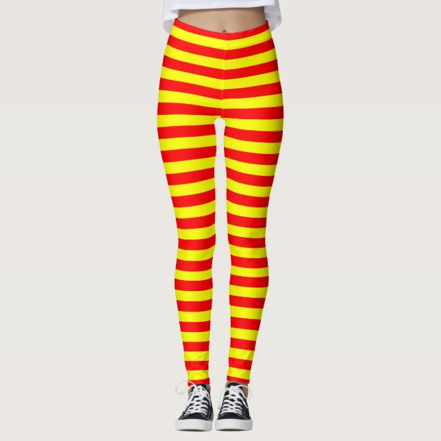 Leggings china kyrgyzstan spain flag stripes red yellow pat (Anverso)