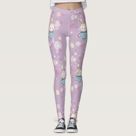 Leggings Chinchilla de Kawaii en taza de té con las