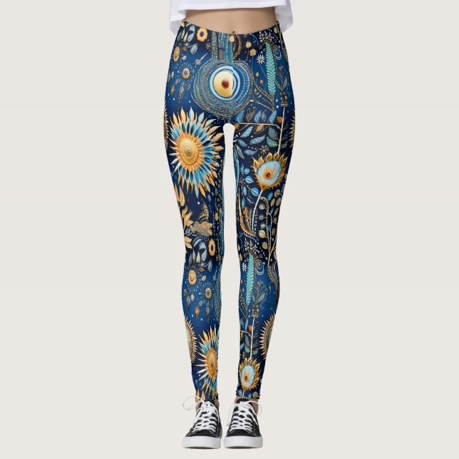 Leggings Chinoiserie Aves Exóticas Patrón Botánico (4) (Anverso)