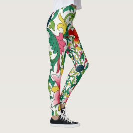 Leggings Chinoiserie botánica Pink Lotus Garden
