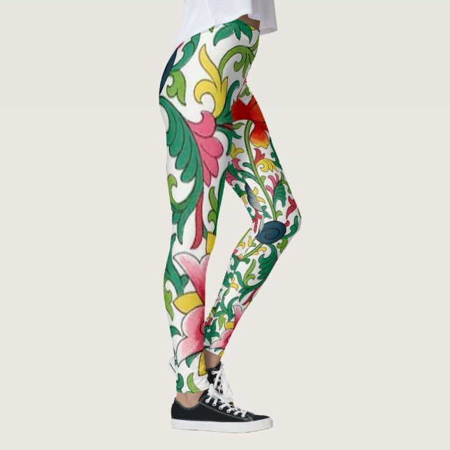 Leggings Chinoiserie botánica Pink Lotus Garden (Derecha)