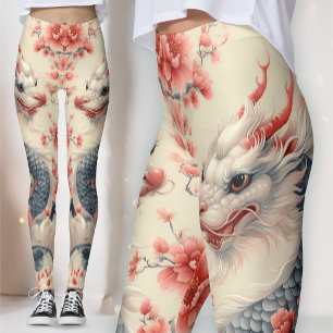 Leggings Chinoiserie Dragón Imperial Arte Coral Sakura