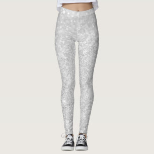 Leggings Chispa brillante del purpurina de plata