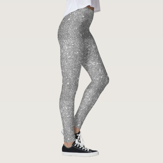Leggings Chispas de plata del purpurina (Derecha)