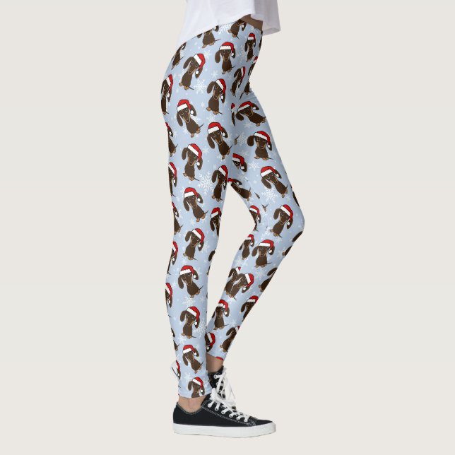 Leggings Chocolate Dachshund lindo Navidades vacaciones de  (Derecha)