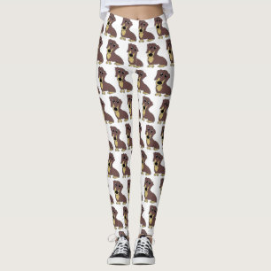 Leggings chocolate dachshund y personalizado de bronceado