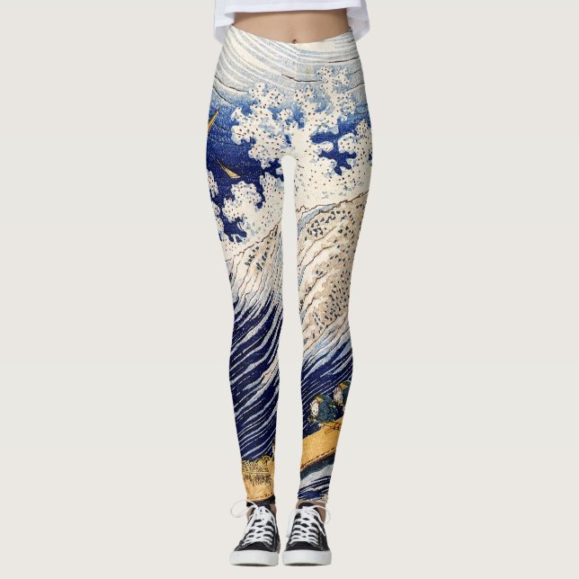Leggings Choshi en la provincia de Simosa, por Hokusai (Anverso)