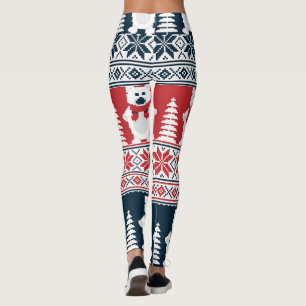 Leggings Christma moderna y dulce con punto de nieve
