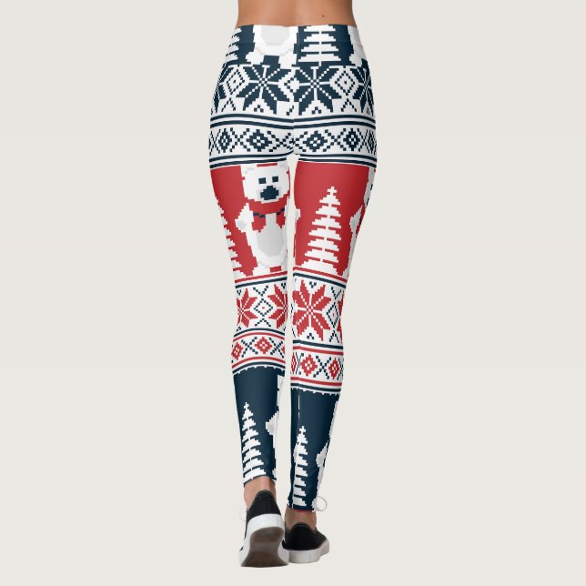 Leggings Christma moderna y dulce con punto de nieve (Reverso)