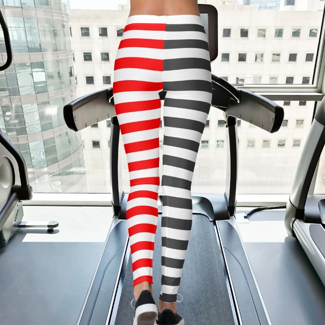Leggings Christmas Grey Red White Stripes Sporty Women Yoga (Subido por el creador)