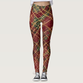 Leggings Christmas, Red Gold Green ,White Merry Christmas