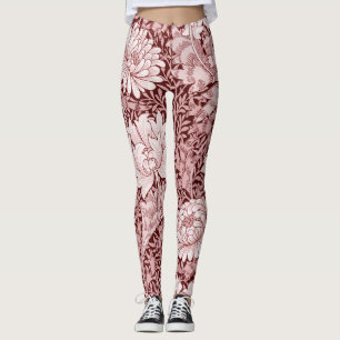 Leggings Chrysanthemum Maroon, William Morris