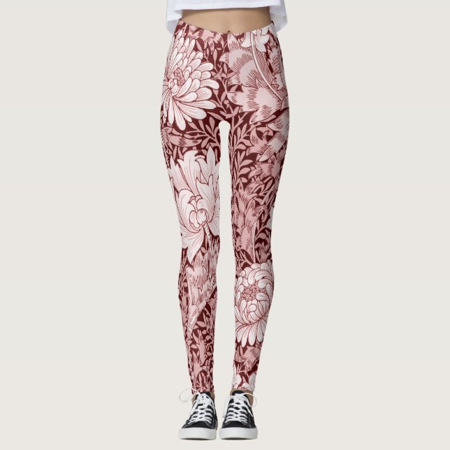 Leggings Chrysanthemum Maroon, William Morris (Anverso)