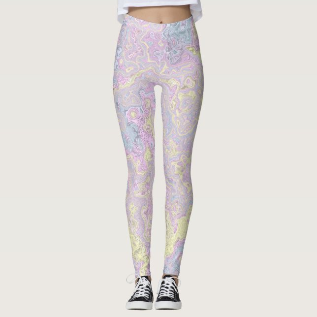 Leggings Cian, Amarillo, Giro magenta (Anverso)
