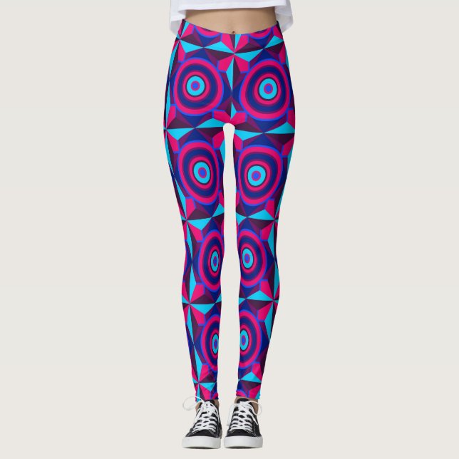 Leggings Ciberpunk Retro Grid (Anverso)
