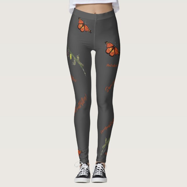 Leggings Ciclo de vida de la mariposa monarca (Anverso)