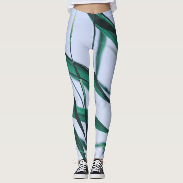Leggings Cielo de la hierba verde pálida Pastel (Anverso)