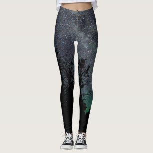 Leggings Cielo estrellado y piernas árboles
