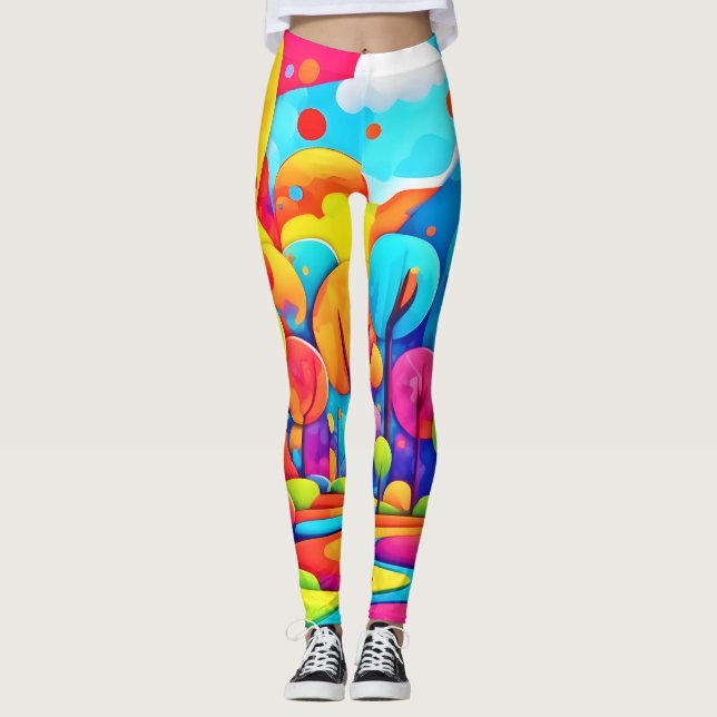 Leggings Cielo nocturno de la playa rosa (Anverso)