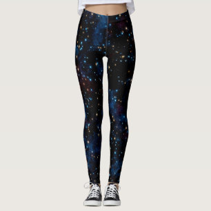 Leggings Cielo nocturno estrellado con estrellas y planetas