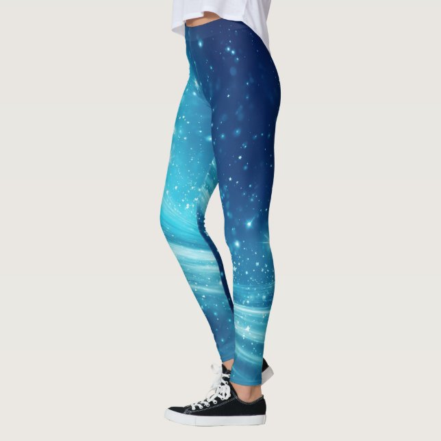 Leggings Cielo nocturno estrellado: Piernas azules (Izquierda)