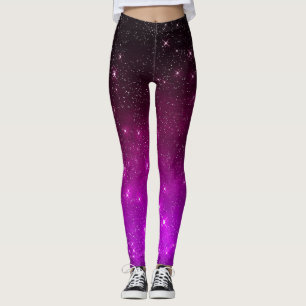 Leggings Cielo nocturno rosa Starry colorido