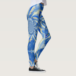 Leggings Cielos azules y orquídeas blancas románticos