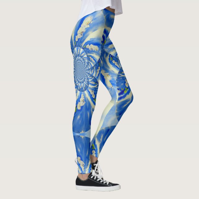 Leggings Cielos azules y orquídeas blancas románticos (Derecha)