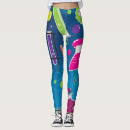 Leggings Científico Loco Colorido Ciencia Funky Brillante