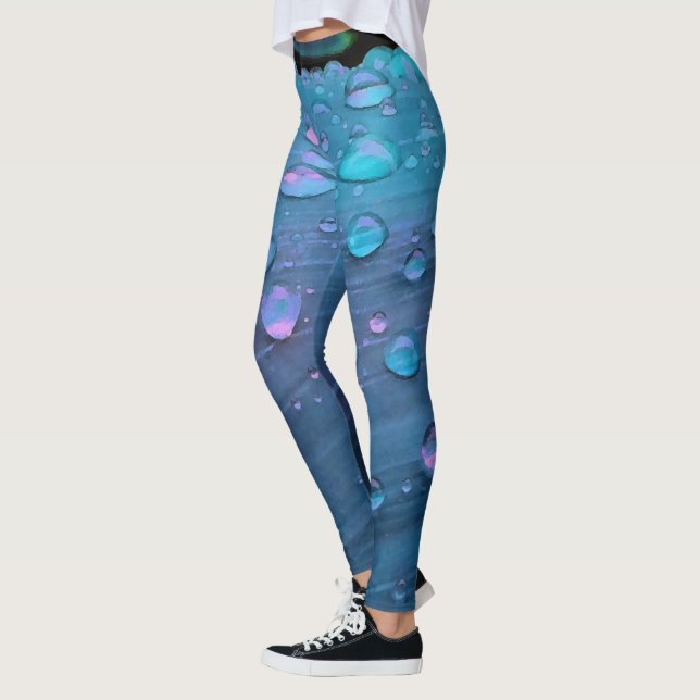 Leggings Cierre de las gotas de lluvia, azul espacial (Izquierda)