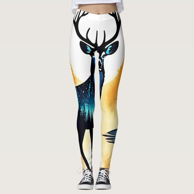 Leggings Ciervo del Bosque Místico (Anverso)