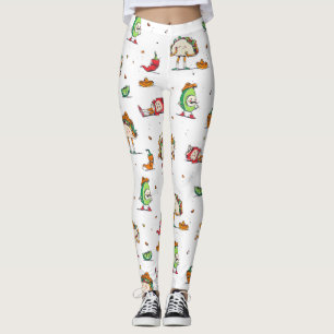 Leggings cinco de mayo tacos kawaii mexicano