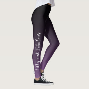 Leggings Cincuenta y blanco fabuloso en Ombre púrpura y