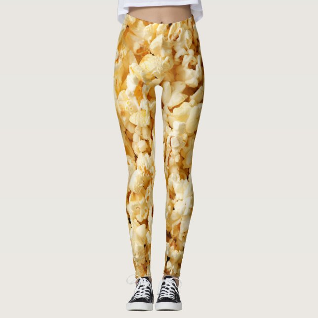 Leggings Cinema Popcorn De Fondo Completo. (Anverso)