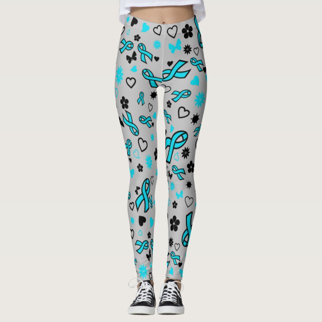 Leggings Cinta de color turquesa con varias impresiones...P (Anverso)