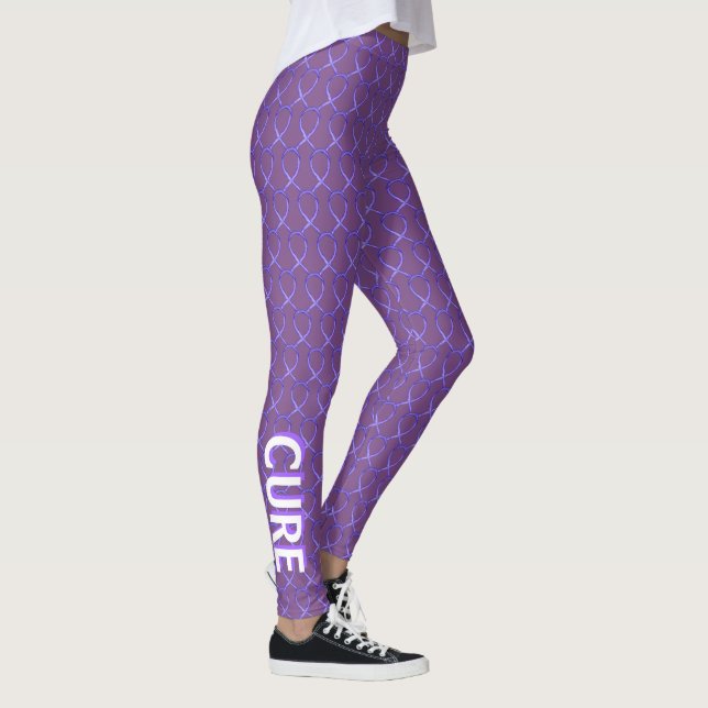 Leggings Cinta de concientización violeta Personalizado Pal (Derecha)