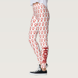 Leggings Cinta de la toma de conciencia roja esperanza y Pe