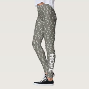 Leggings Cinta de sensibilización blanca Personalizado de a