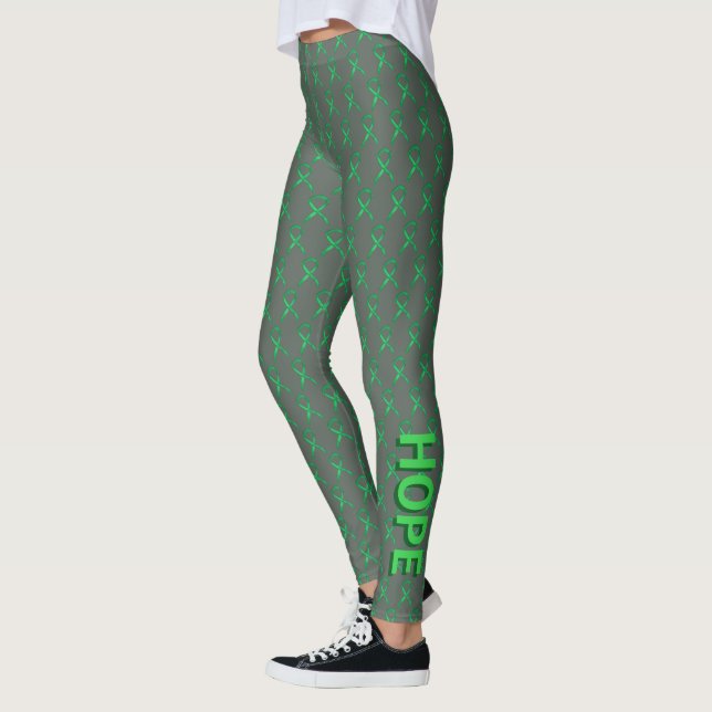 Leggings Cinta de sensibilización verde Personalizado de ar (Izquierda)
