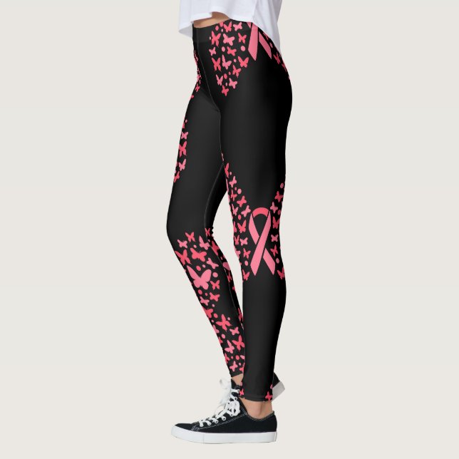 Leggings Cinta rosa Conciencia sobre el cáncer de mama (Izquierda)