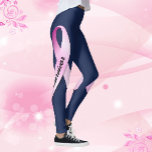 Leggings Cinta rosa personaliza a 2 sobrevivientes de cánce<br><div class="desc">Leggings Pink Ribbon Personaliza la Declaración y Nombre a Sobreviviente de Cáncer de Mama</div>