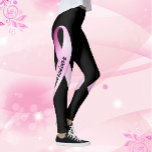 Leggings Cinta rosa Personaliza a Sobreviviente de Cáncer d<br><div class="desc">Leggings Pink Ribbon personaliza a sobreviviente de cáncer de mama</div>