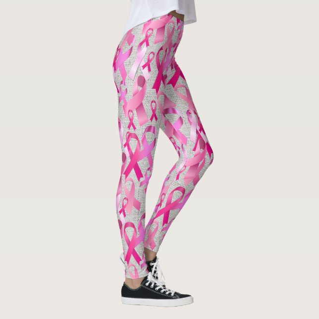 Leggings Cinta rosa Toss Bonito de sobreviviente de cáncer  (Derecha)