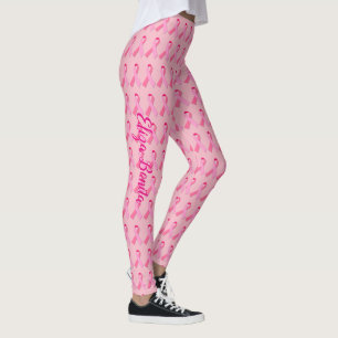 Leggings Cinta rosada para la conciencia del cáncer de