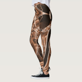 Leggings Cintas curvas marrones, resaltadas en relieve, se