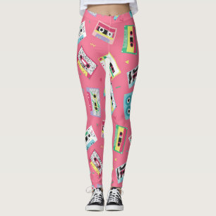 Leggings Cintas de audio retro: estilo de los años 80.