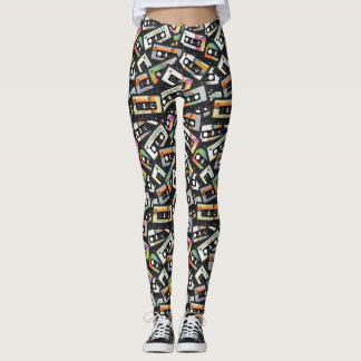 Leggings Cintas de casete retras del vintage