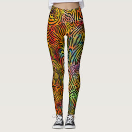 Leggings Cintas de cebra multicolores
