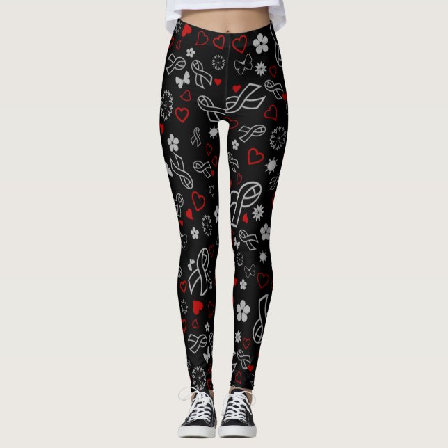 Leggings Cintas grises múltiples..Diabetes (Anverso)