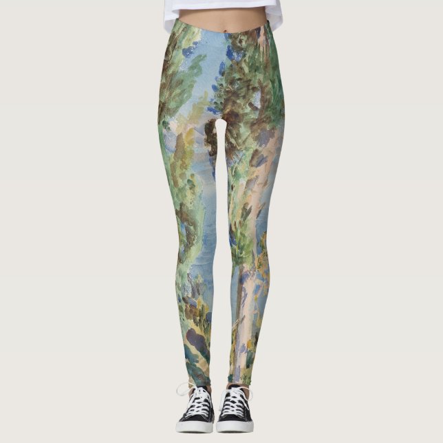 Leggings Cipreses de Corfú de John Singer Sargent (Anverso)